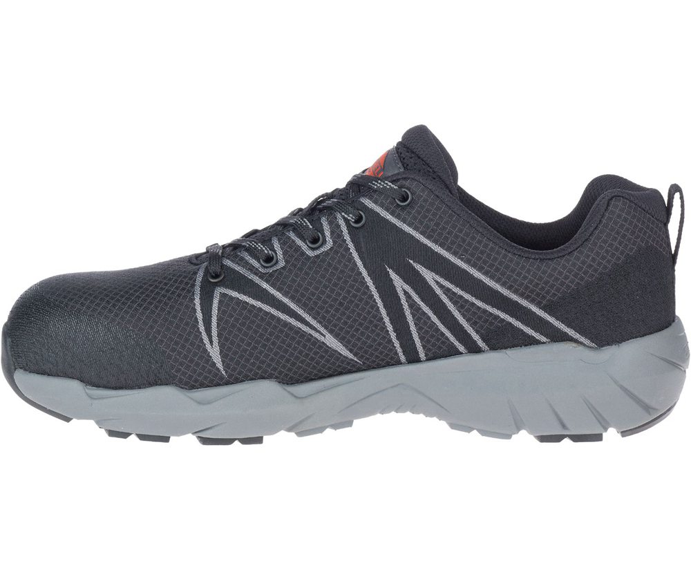 Merrell Work Shoes Black - Fullbench 55 Alloy Toe - Mens 01MZKIUYR